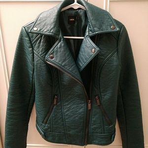 Green biker jacket